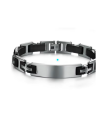 Armband för herrar i rostfritt stål med "snidade" detaljer av ett X.