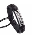 Armband med instansat kors i läder.