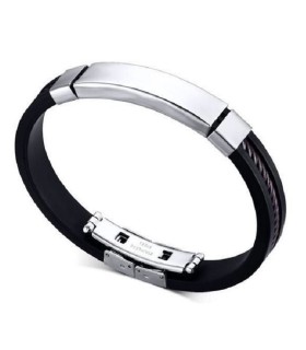 Armband "plattan" med stålwire runt bandet.
