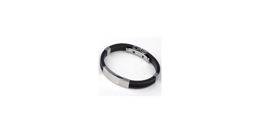 Armband "Plattan" i rostfritt & silikon