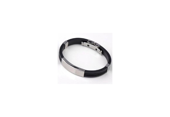 Armband "Plattan" i rostfritt & silikon