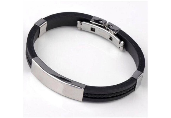 Armband "Plattan" i rostfritt & silikon